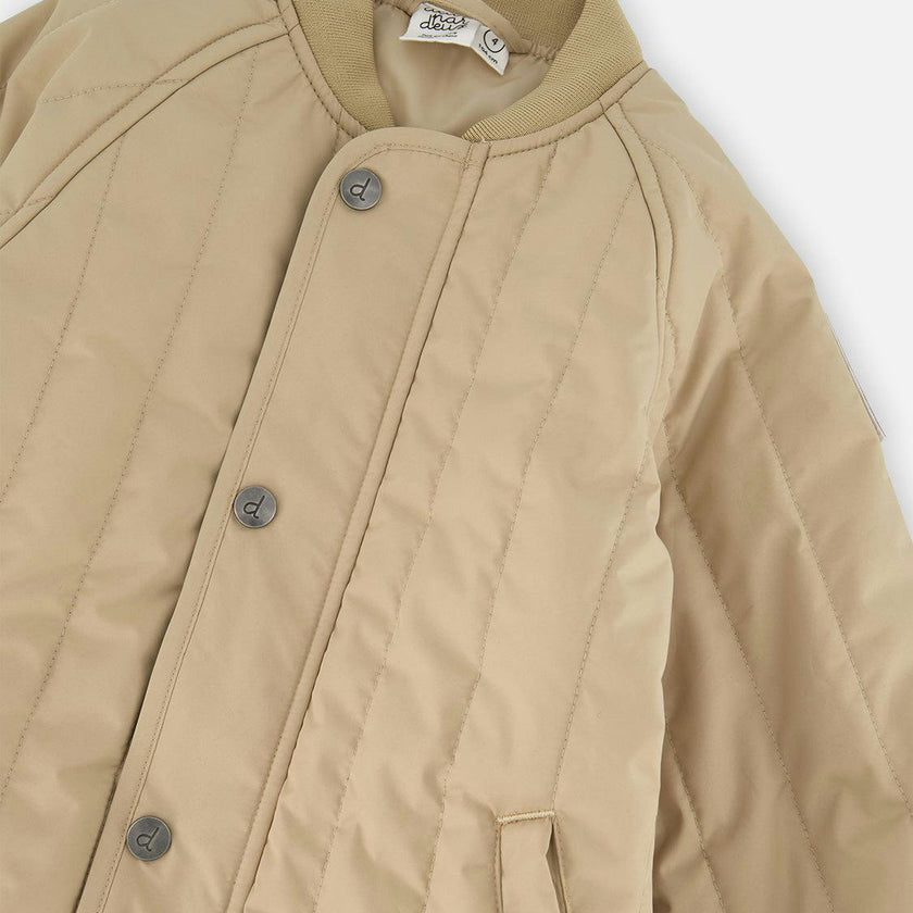 Quilted Raglan Sleeve Jacket Beige