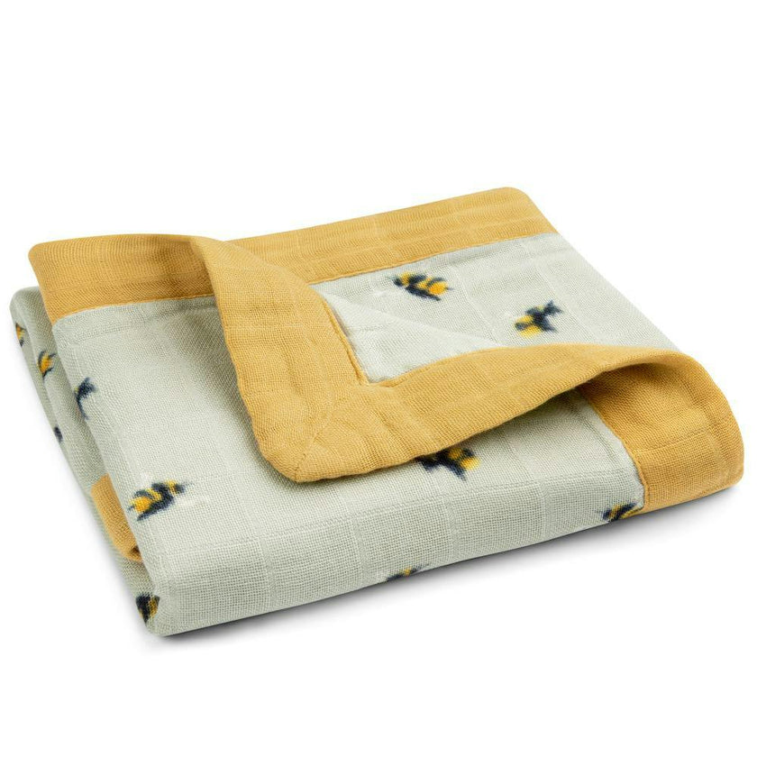 Bumblebee Mini Lovey Two-Layer Muslin Security Blanket