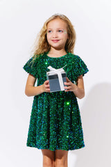 Emerald Shimmer Party Dress