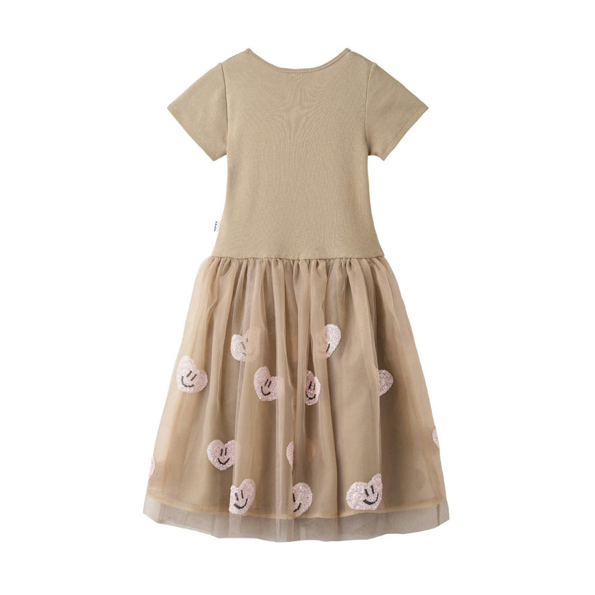 Brown Cyrusila Sequin Heart Tulle Dress