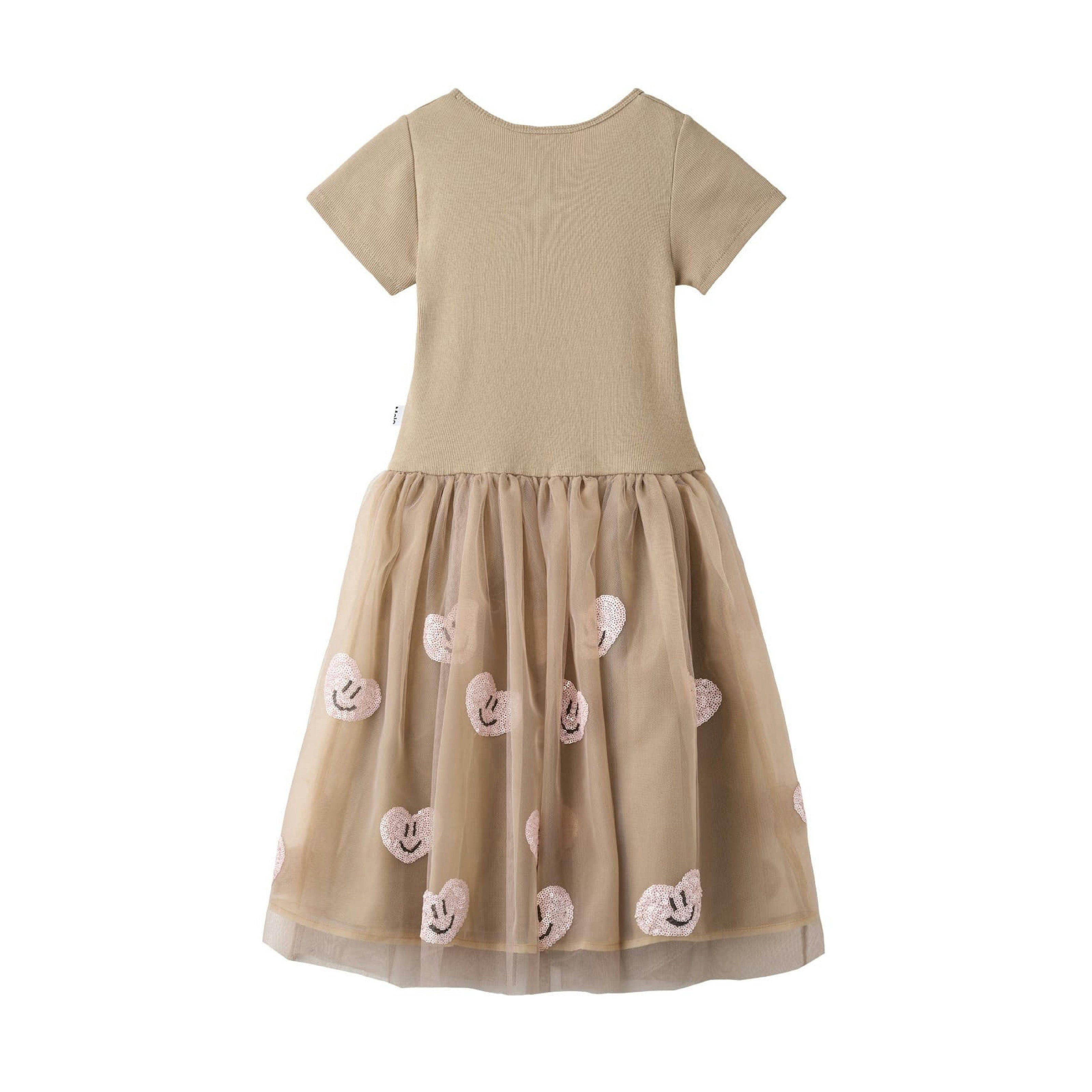 Brown Cyrusila Sequin Heart Tulle Dress