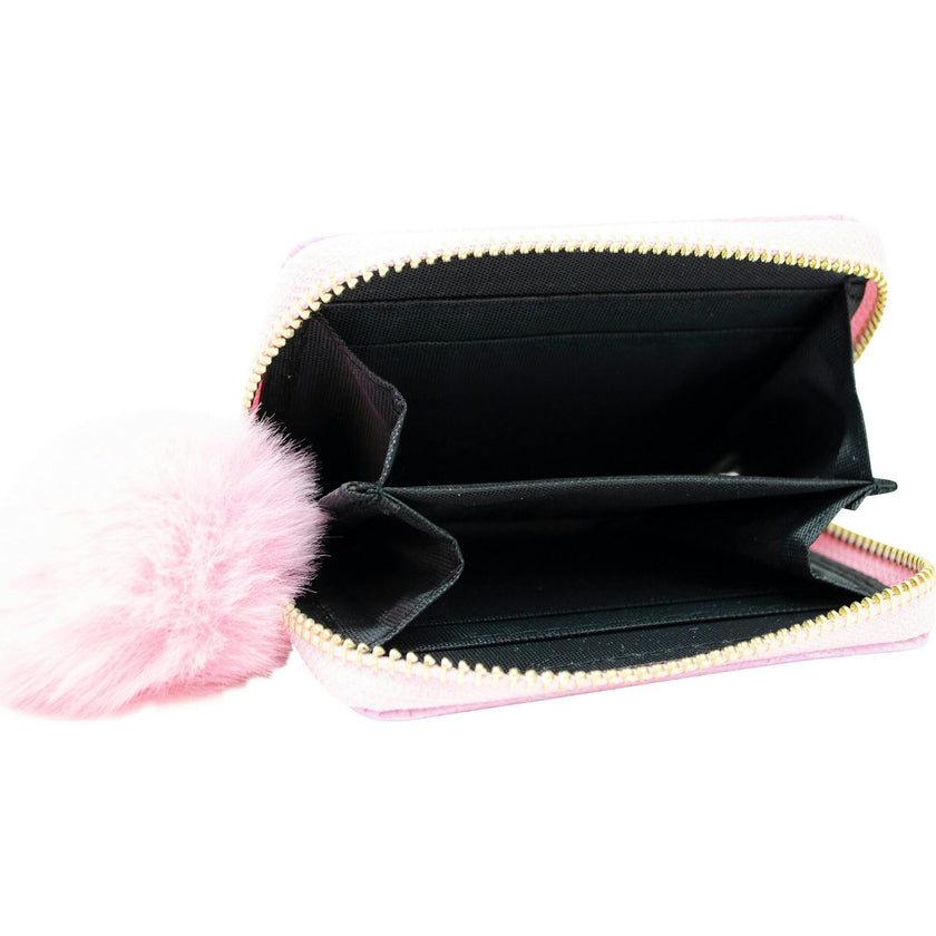 Shiny Mermaid Scale Wallet With Removable Pom Pom