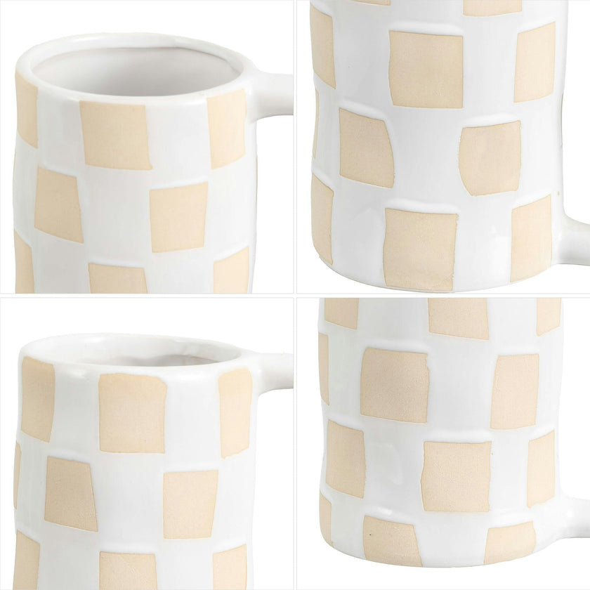 Anika Checkered Hndl Vase Set2