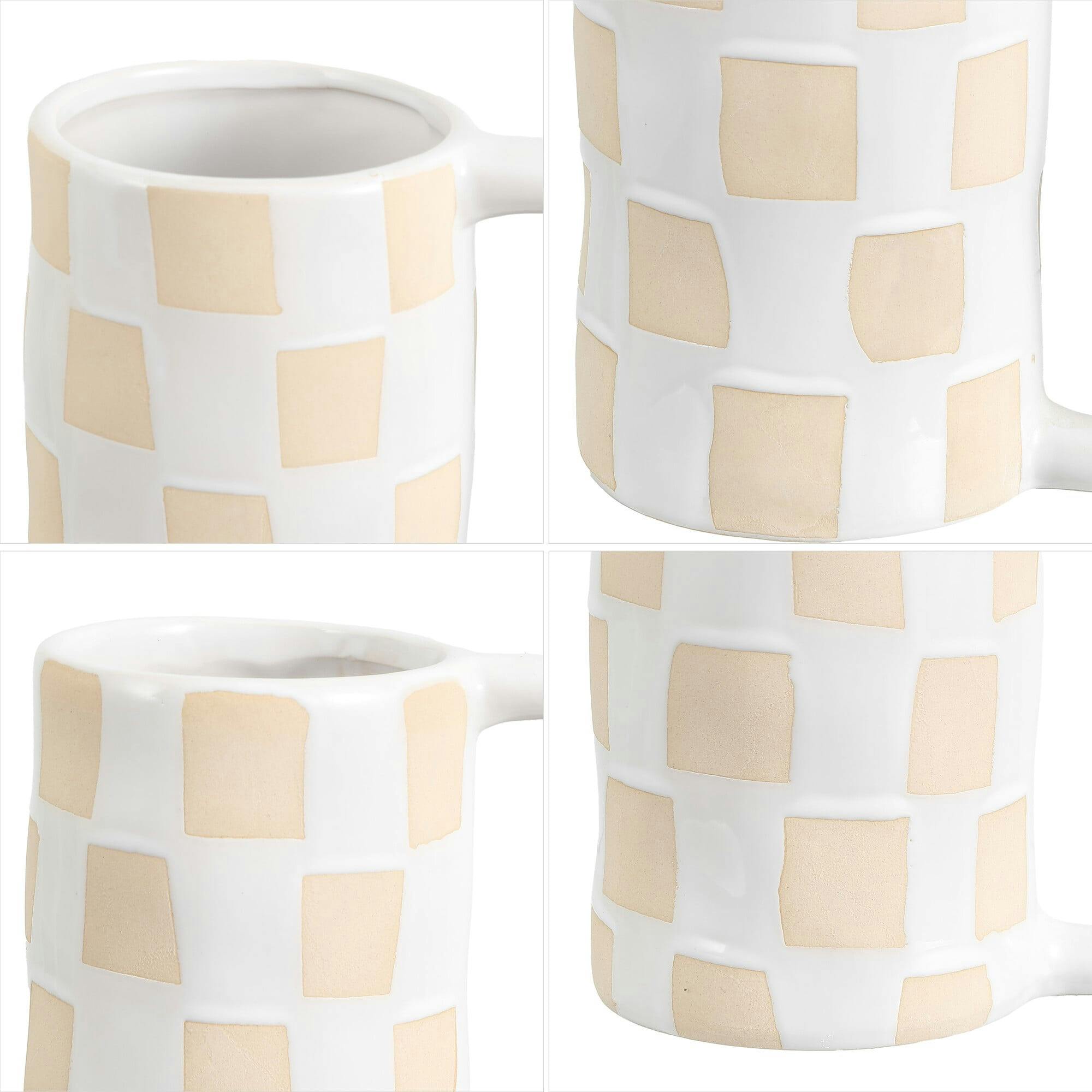 Anika Checkered Hndl Vase Set2