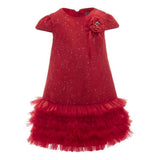 Red Glitter Empire Dress