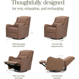 Devon Recliner and Swivel Glider in Performance Dusty Rose Eco-Basketweave