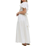Candice Flutter Sleeve Jacquard Maxi Dress