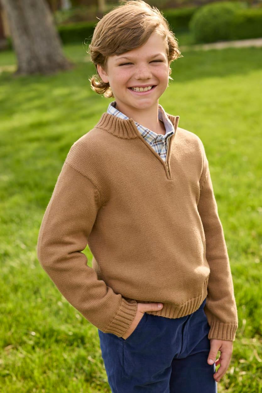 Quarter Zip Sweater - Chestnut