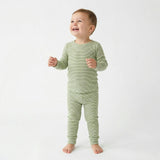 Evergreen Stripe Bamboo Kids Pajama Set