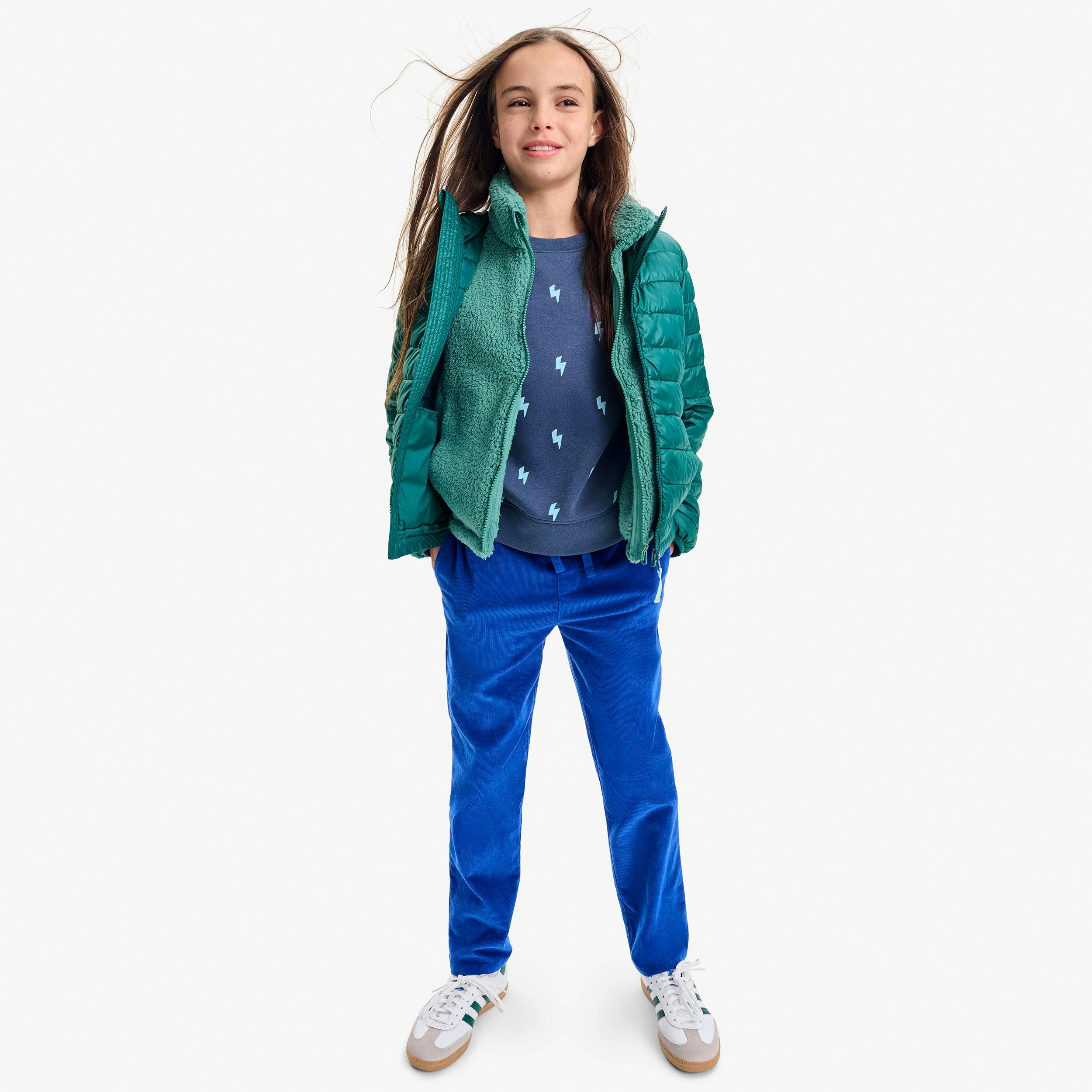 Kids stretch corduroy drawstring pant