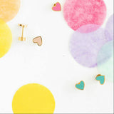Enamel Turquoise Heart Stud