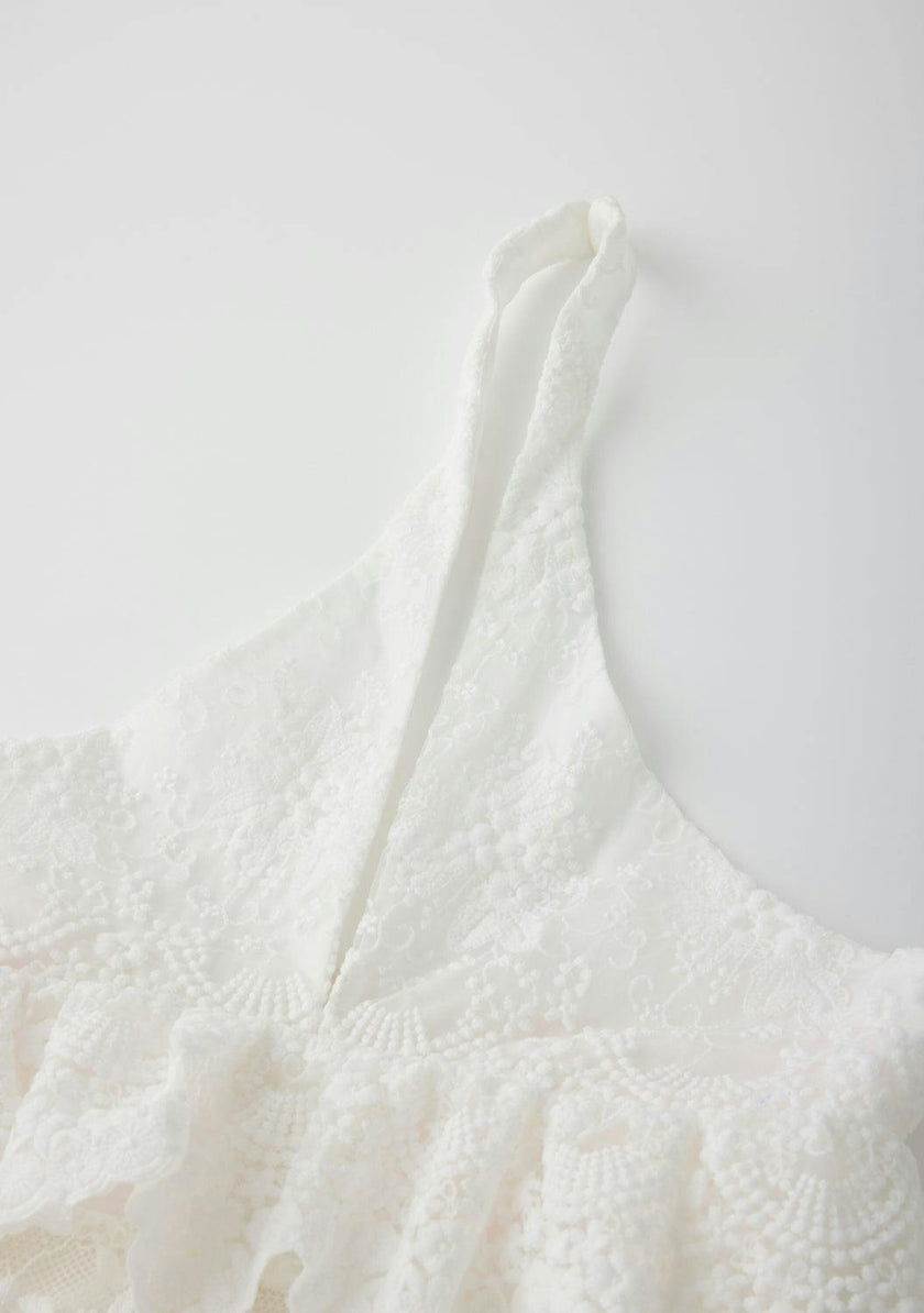 Paloma Lace Frill Maxi Dress