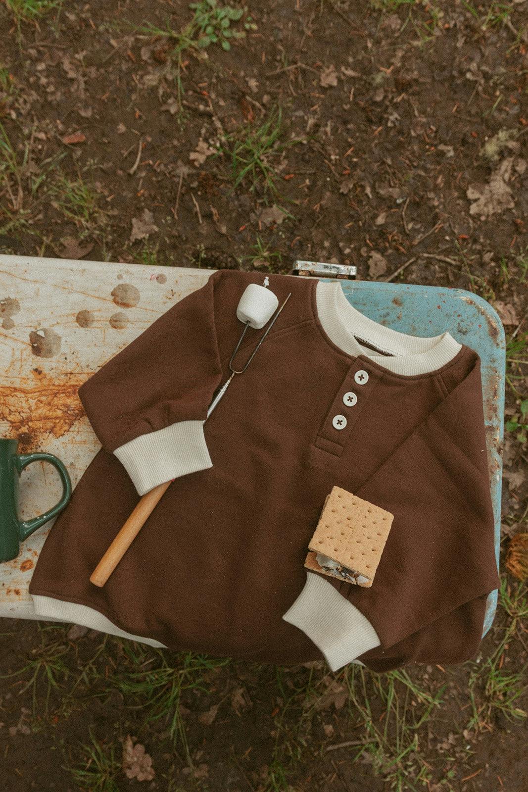 Graham Romper in Chocolate