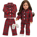 18'' Doll Flannel Pajama & Slippers Set