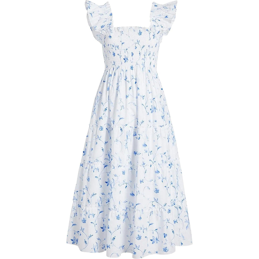 The Ellie Nap Dress - Blue Botanical
