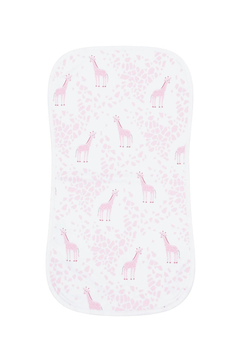 Pink Giraffe Print Burp Cloth