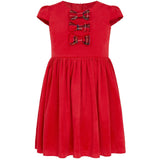 Joy Velvet Plaid Bows Occasion Party Dress, Red