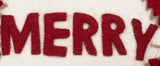 Hand Felted Wool Christmas Pillow - MERRY Wreath Cream - 20" Arcadia Home