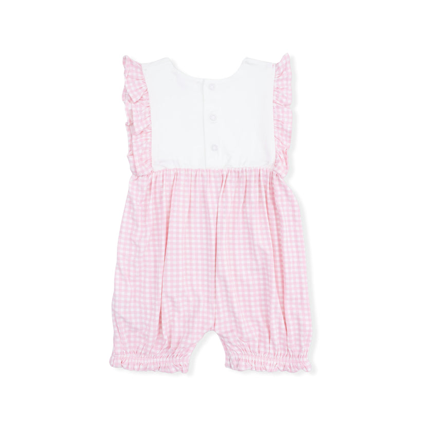Bubbly Whale with Bow  Pink - Ruffle Playsuit