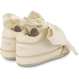 Lonny Chiffon Bow Small Wavy Edge Leather Shoes