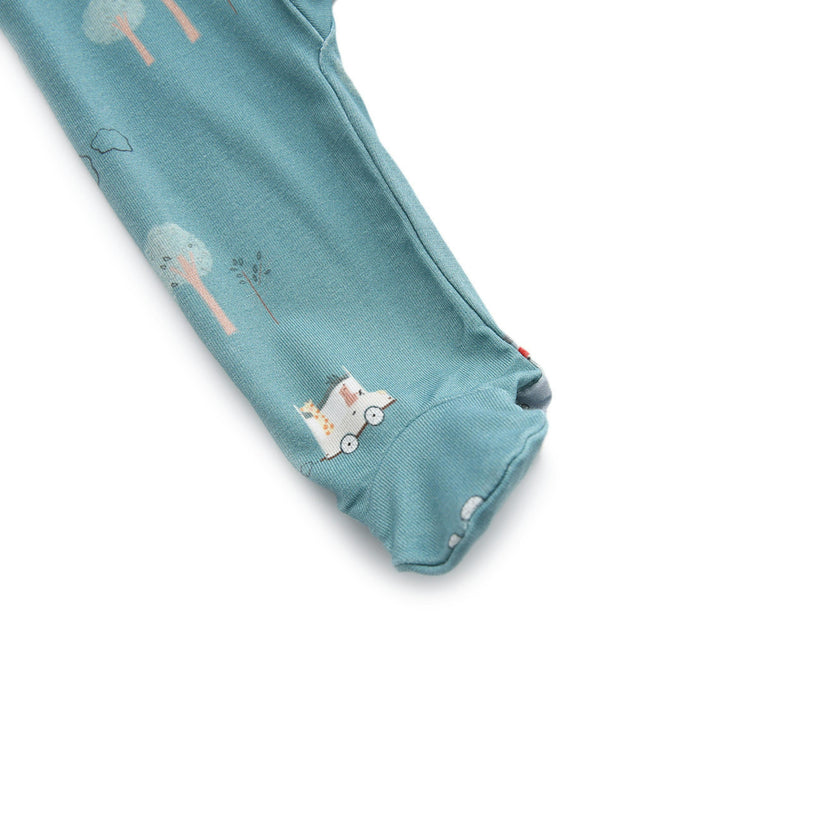 Bamboo Footie Pajama Sleepsuit - Le Petit Express Green