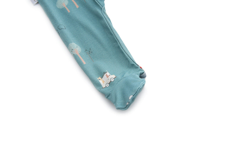 Bamboo Magnetic Footie Pajama - Le Petit Express Green