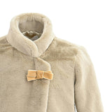 Beige Plush Asymmetrical Coat