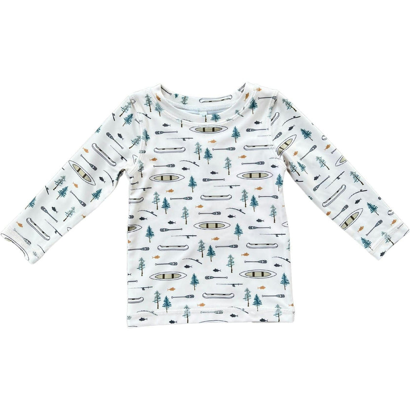 Long Sleeve Rash Guard Swim Shirt Canoe