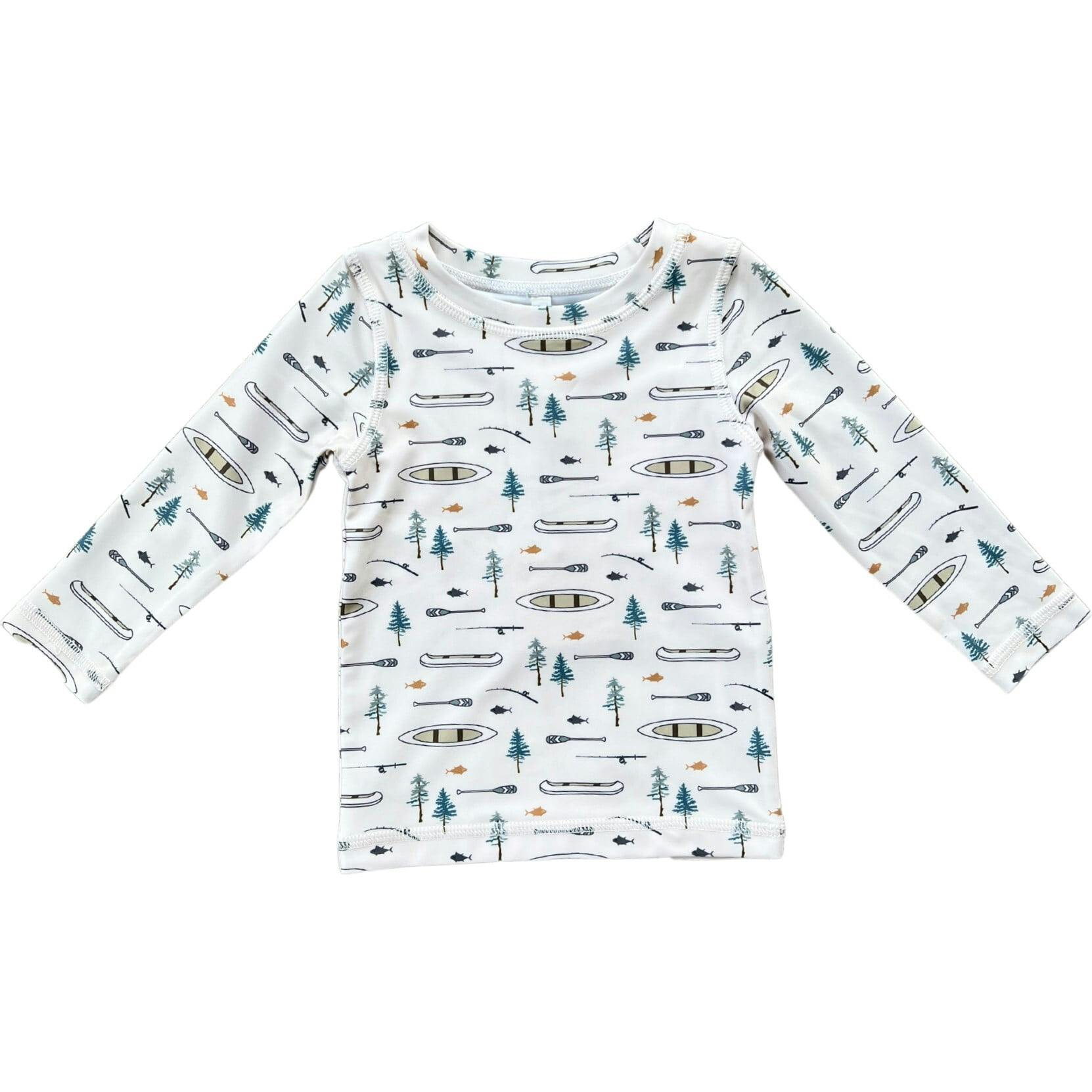 Long Sleeve Rash Guard Swim Shirt Canoe
