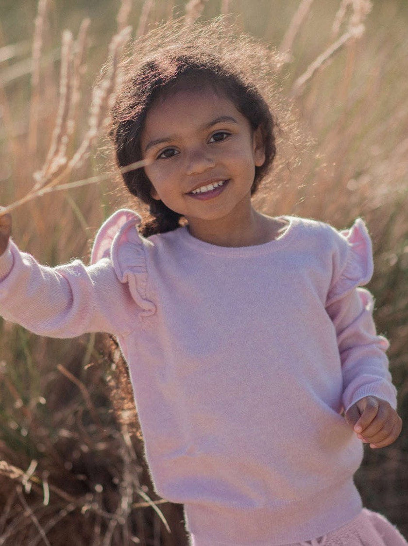 Delicate Frilled Jumper | 100% cashmere