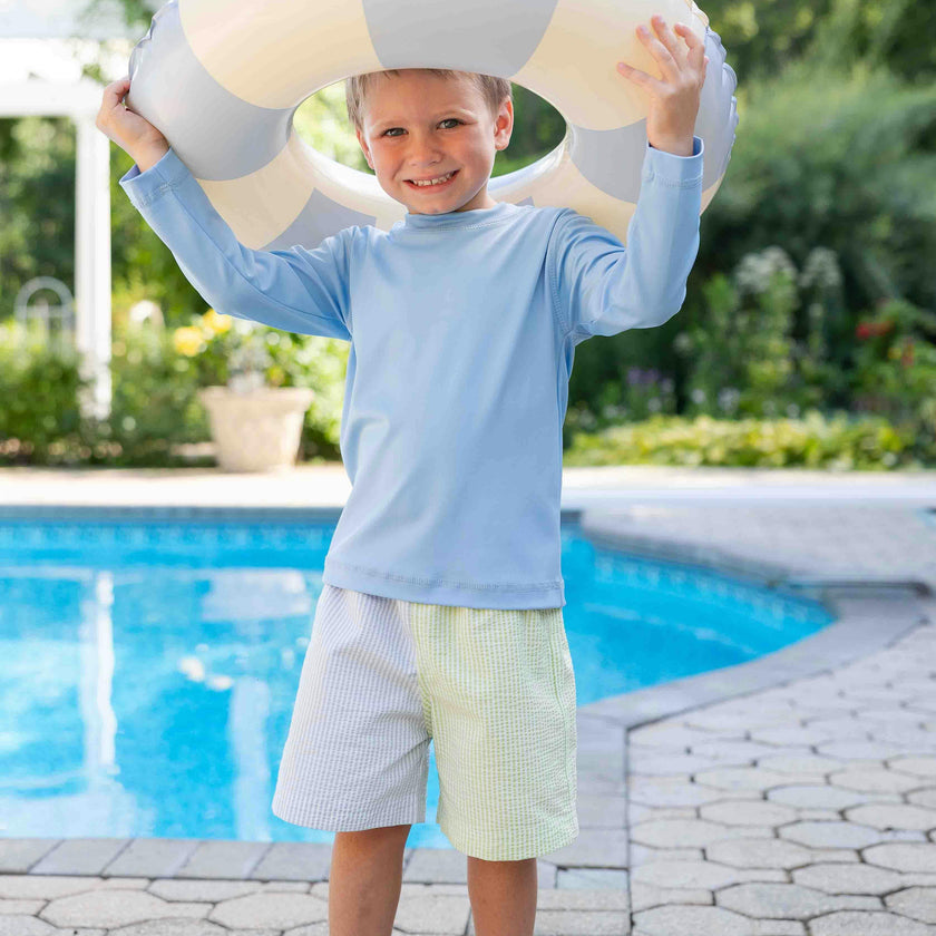 Stripe Seersucker Swim Trunk