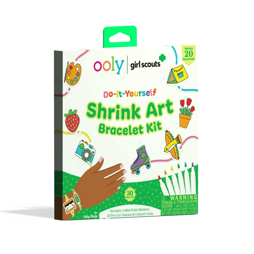 OOLY x Girl Scouts DIY Shrink Art Bracelet Kit - 20 Bracelets 6 Markers