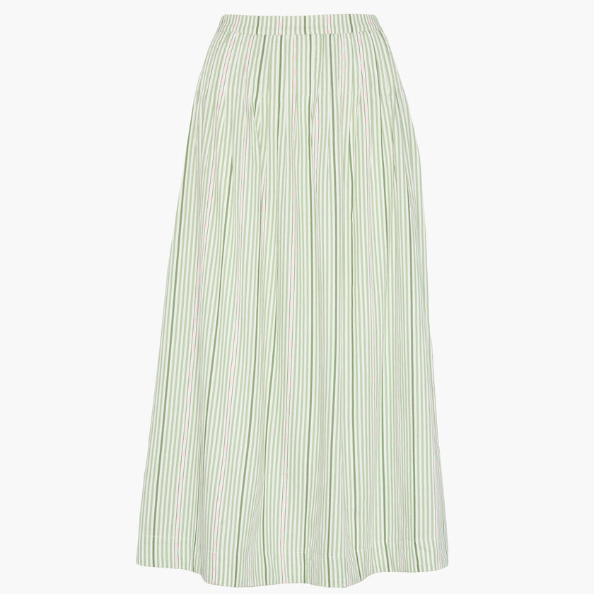 The Ame Skirt - Green Jacquard Stripe