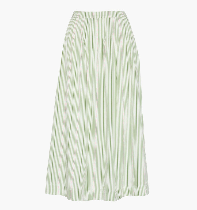 The Ame Skirt - Green Jacquard Stripe