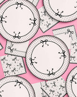 Little Black Bow Bundle - plates, napkins, bday banner
