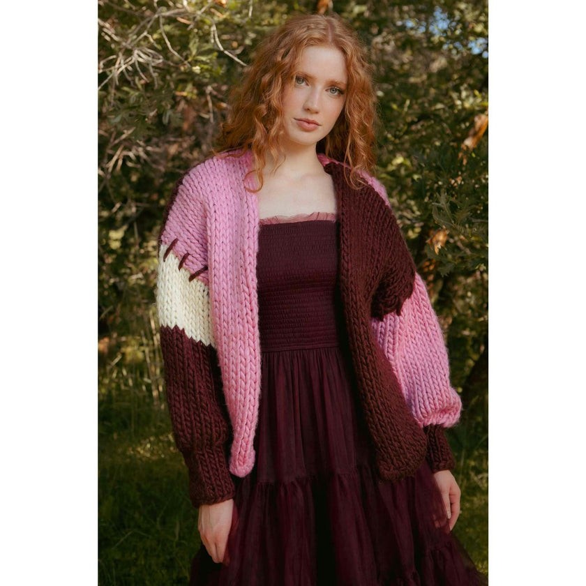 Marissa Sweater in Pink & Red