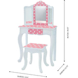 Teamson Kids Wooden Polka Dot 2-Pc. Play Vanity