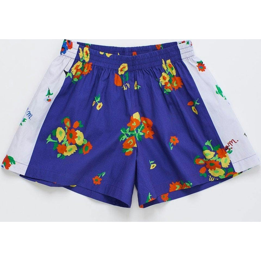 BLOSSOM PATCHWORK SHORTS BLUE