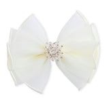 Multicolor Pearl Cluster Bow Clip Set