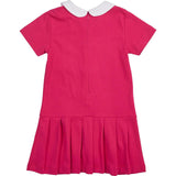 Knit Dress With Pleated Skirt And Bows