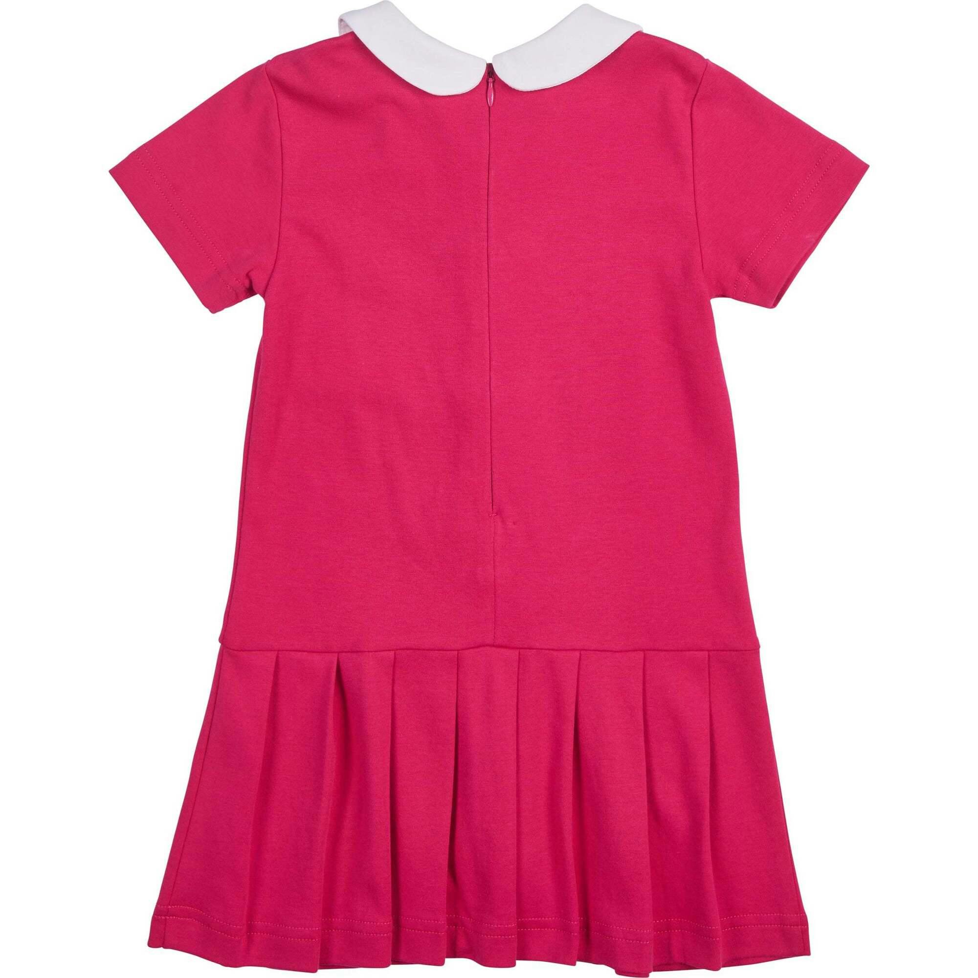 Knit Dress With Pleated Skirt And Bows