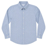 Pierfront Buttondown - Springwater Blue Check