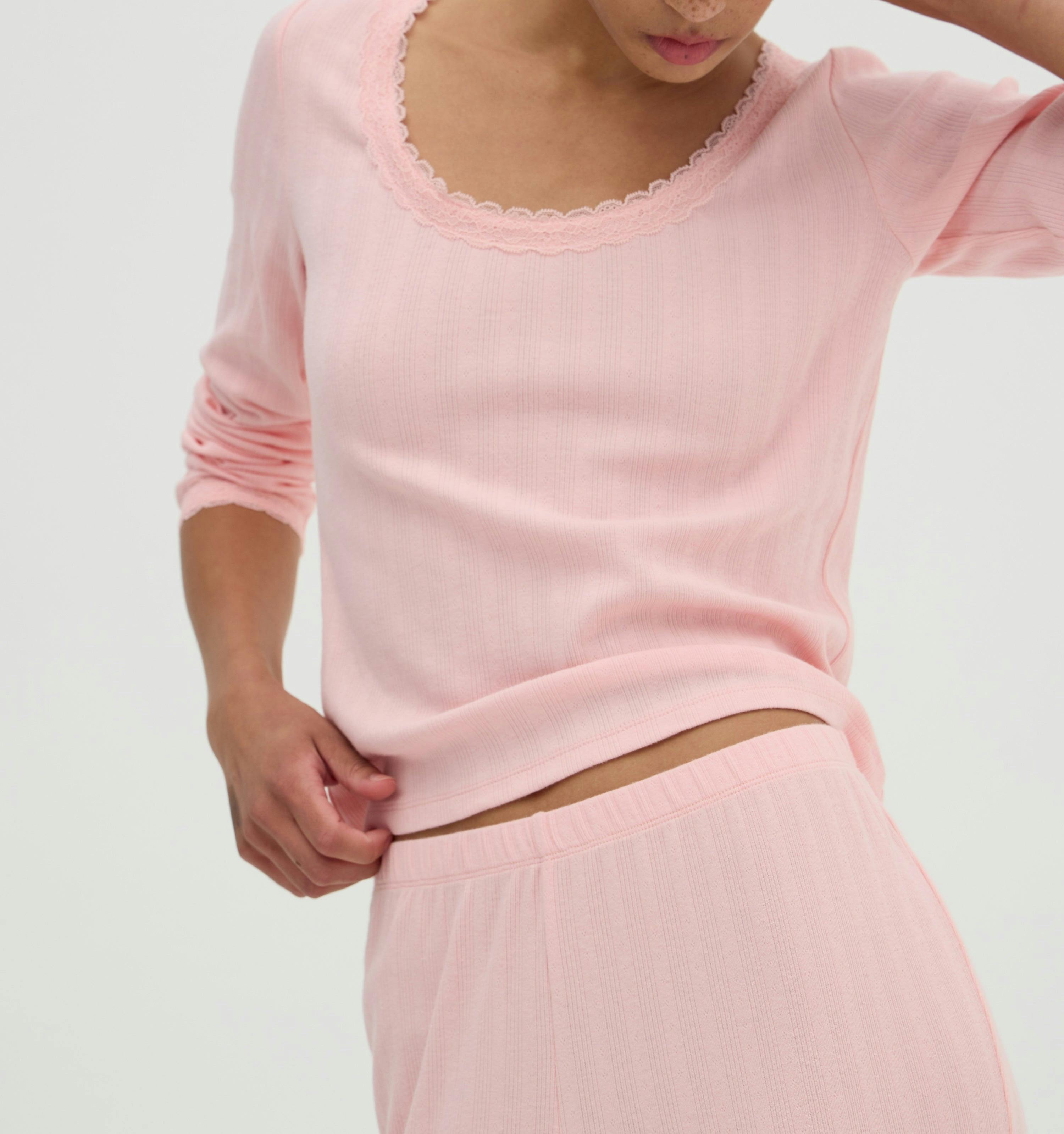 The Filippa Pointelle Pajama Set - Ballet Pink