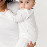 baby white pointelle footie