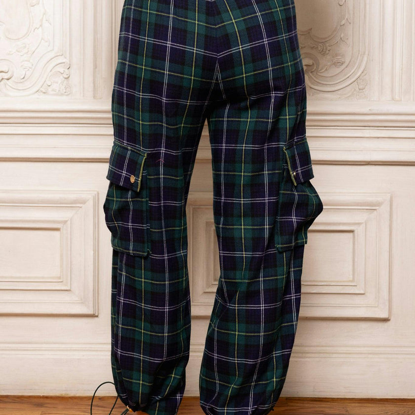 Nicole Cargo Pants in Nocturne Plaid