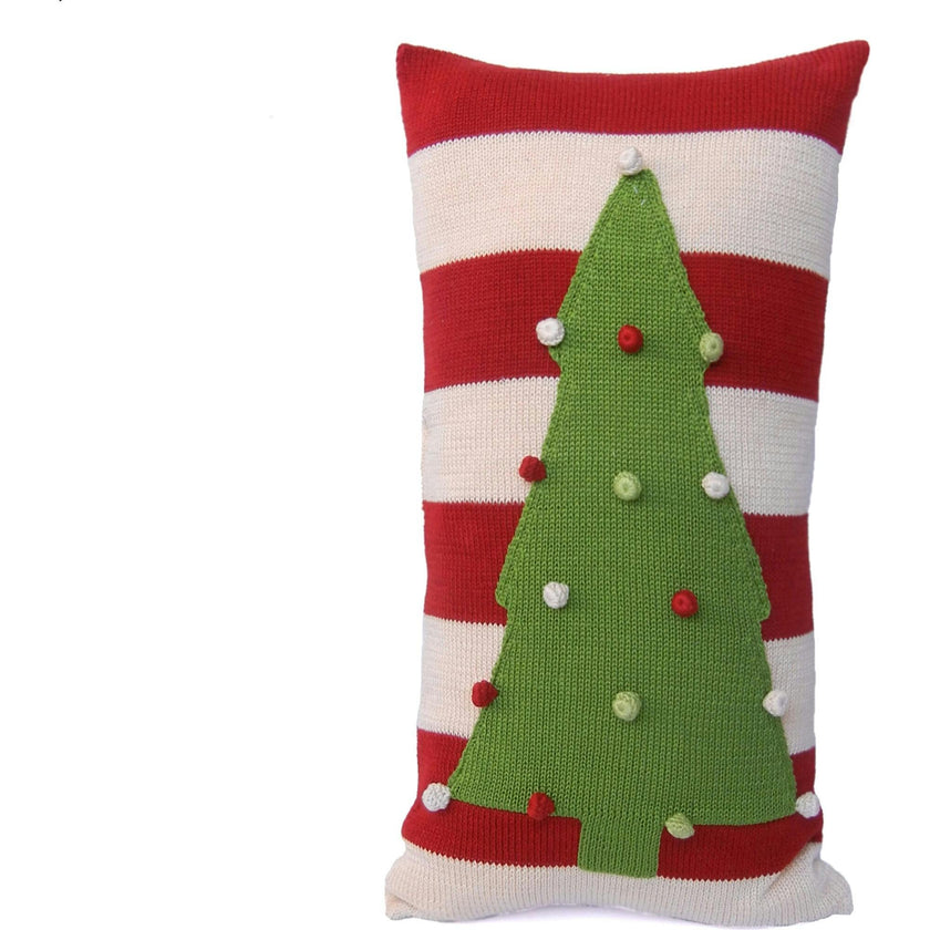 Christmas Tree Pillow with Stripe