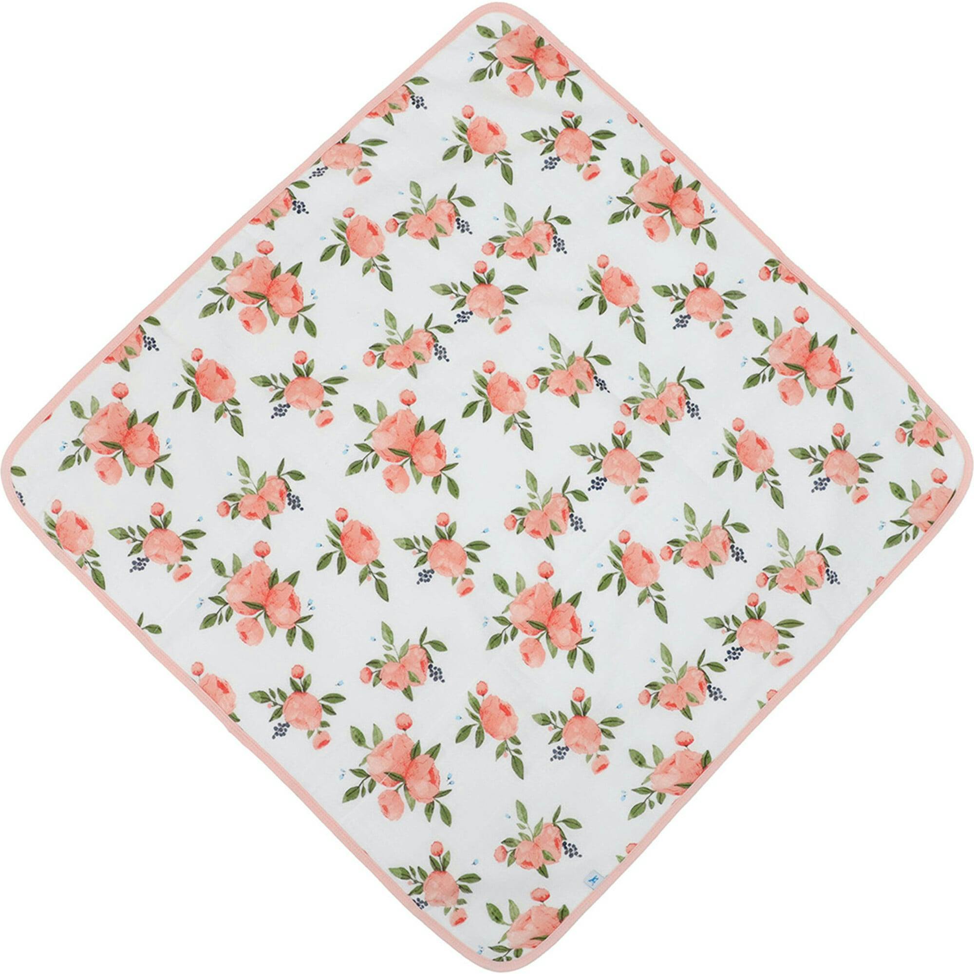 Infant Hooded Towel - Watercolor Roses