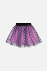 Skirt Black Checkered Print