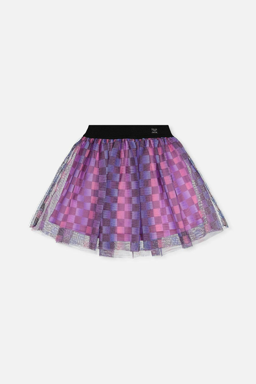 Skirt Black Checkered Print