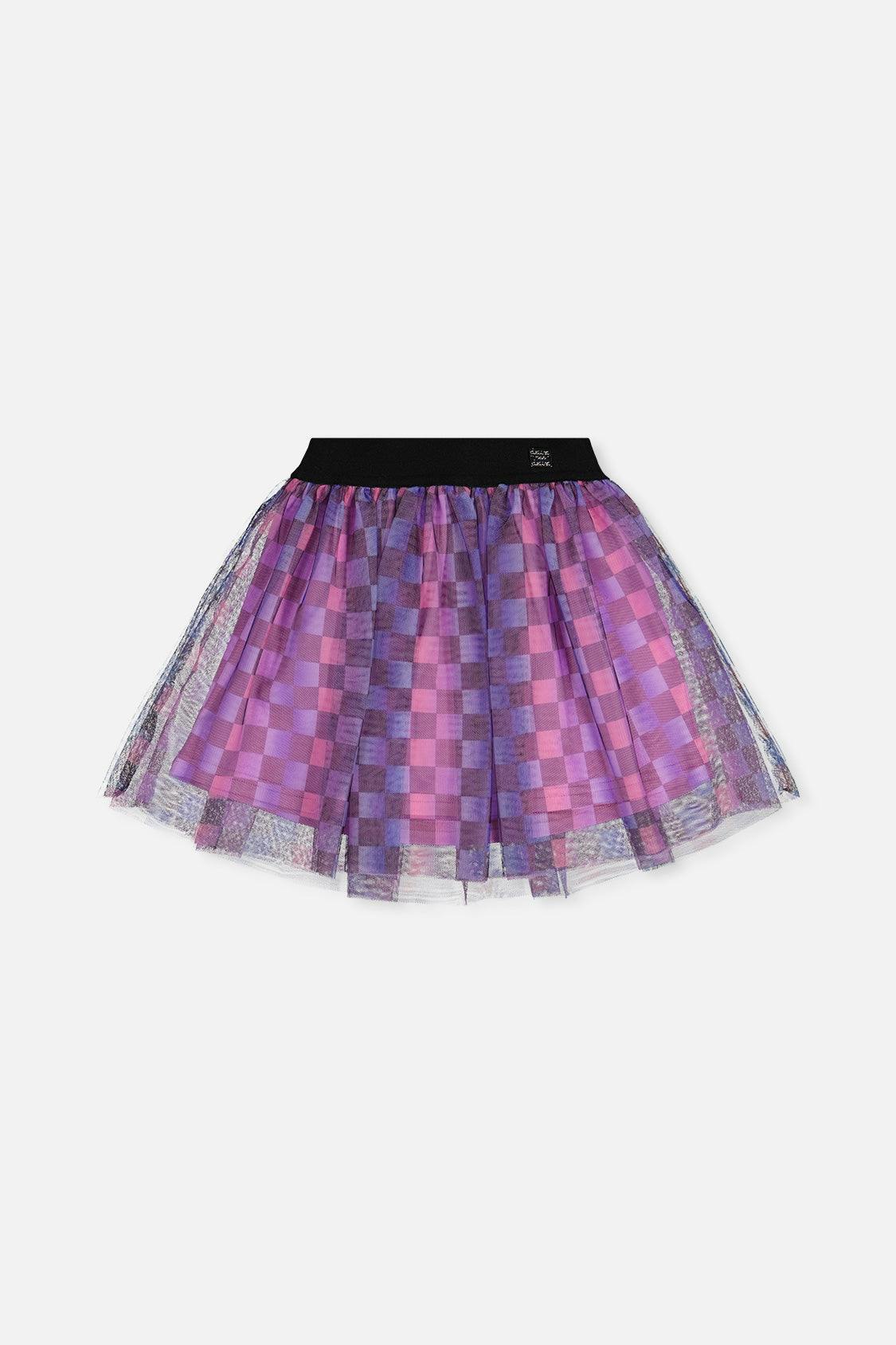 Skirt Black Checkered Print